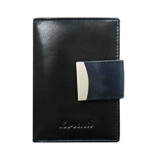 Dámska tmavo modrá kožená peňaženka s ozdobnou sponou jedna velikost