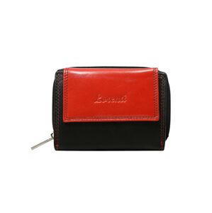 Dámska čierno-červená kožená peňaženka so západkou a zipsom jedna velikost