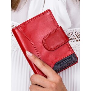 Červená peňaženka s kontrastnou vložkou a prešívaním jedna velikost