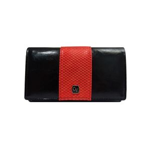 Dámska čierna peňaženka s ozdobným červeným modulom ONE SIZE