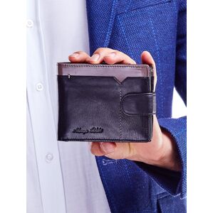 Čierna kožená peňaženka s hnedou vložkou jedna velikost