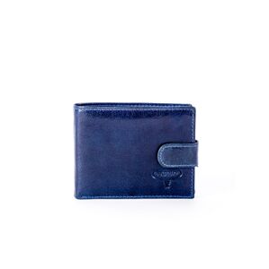 Prírodné tmavo modrá kožená peňaženka so sponou jedna velikost