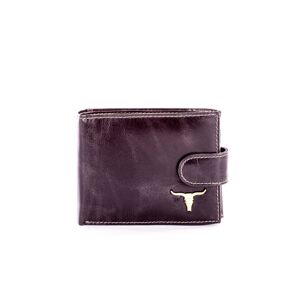 Čierna kožená peňaženka s odreninami ONE SIZE