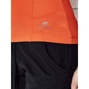 Dámske oranžové termoaktívne športové tričko s výstrihom do V XS