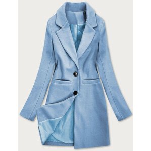 Svetlo modrý klasický dámsky kabát (25533) niebieski XL (42)