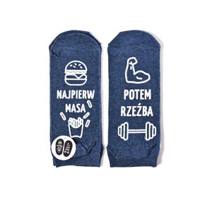 Ponožky sa životnými inštrukciami SOXO - Mäso, svaly tmavě modrá 40-45