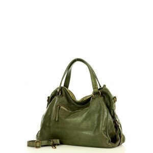 Prírodné kožená taška model 145567 - Mazzini UNI tmavo zelená