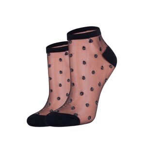 Dámske transparentné ponožky lurexom SK-56 bílá/leopardí vzor 39-40