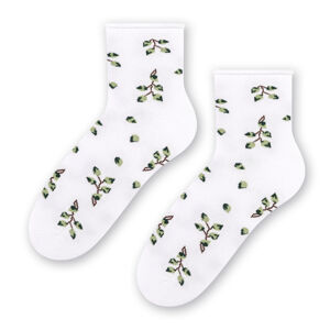 Dámske vzorované ponožky 099 biela 35-37