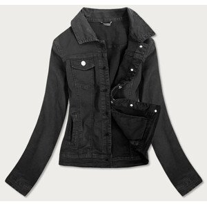 Vypasovaná čierna dámska džínsová bunda (F2331) černá S (36)