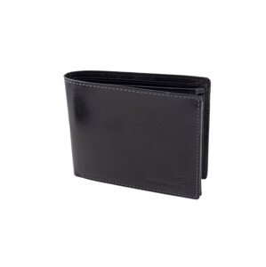 Pánska čierna vodorovná kožená peňaženka jedna velikost