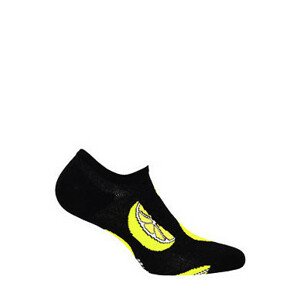 Dámske vzorované členkové ponožky W81.01P - Wola 36/38 tm.modrá-žltá