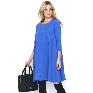 Dámske šaty na denné nosenie vo voľnom strihu stredne dlhé modré - Modrá - Makadamové 40 modrá
