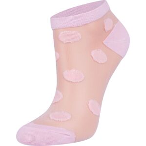Transparentná dámske ponožky s veľkými bodkami SK-55 ružová 39-40